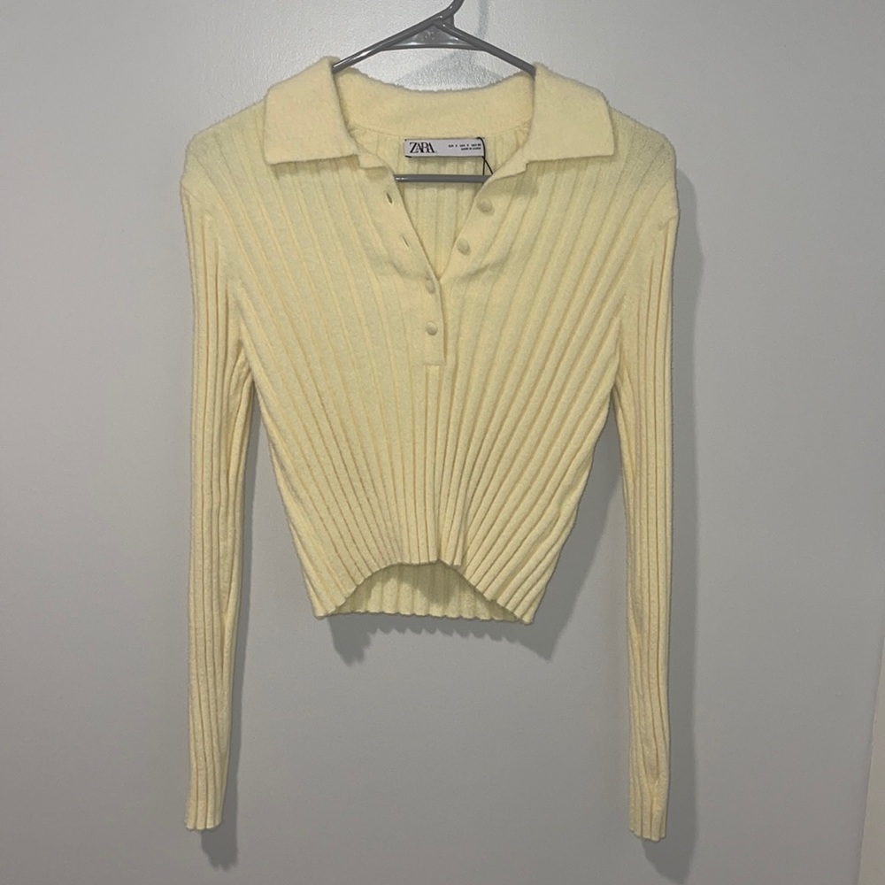 Zara Yellow Collar Sweater